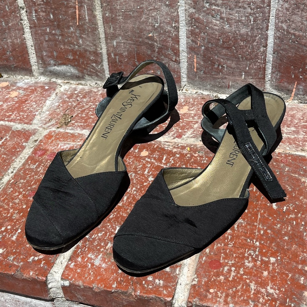 YSL Yves Saint Laurent pointed toe heels Mary Janes